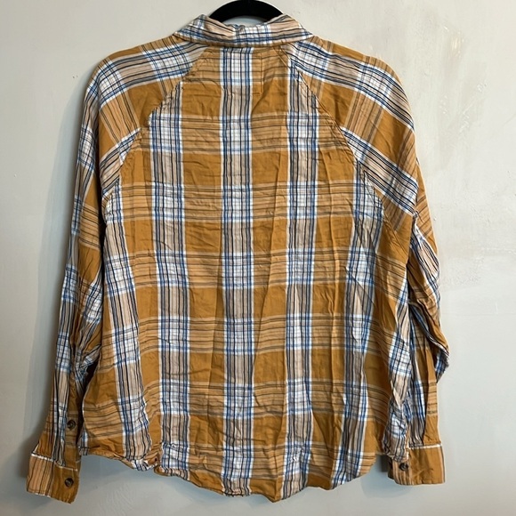 SO Mustard and Blue Plaid Women's Top - Picture 6 of 11